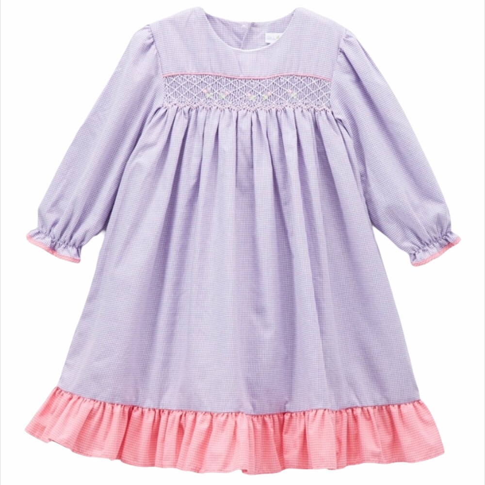 Petit Pomme Purple Smocked Bishop Dress